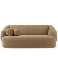 EINZELSOFA VIRA, Dunkelbeige, Bouclé - Schwarz/Braun, Holz/Holzwerkstoff (210/84/100cm) - KONSIMO®