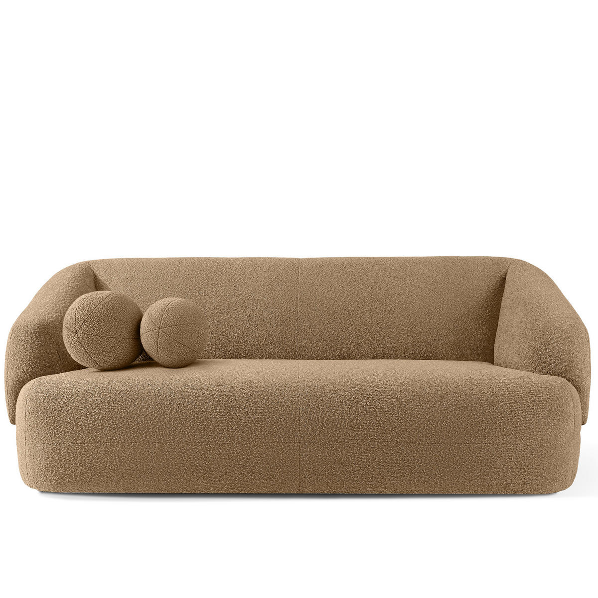EINZELSOFA VIRA, Dunkelbeige, Bouclé - Schwarz/Braun, Holz/Holzwerkstoff (210/84/100cm) - KONSIMO®