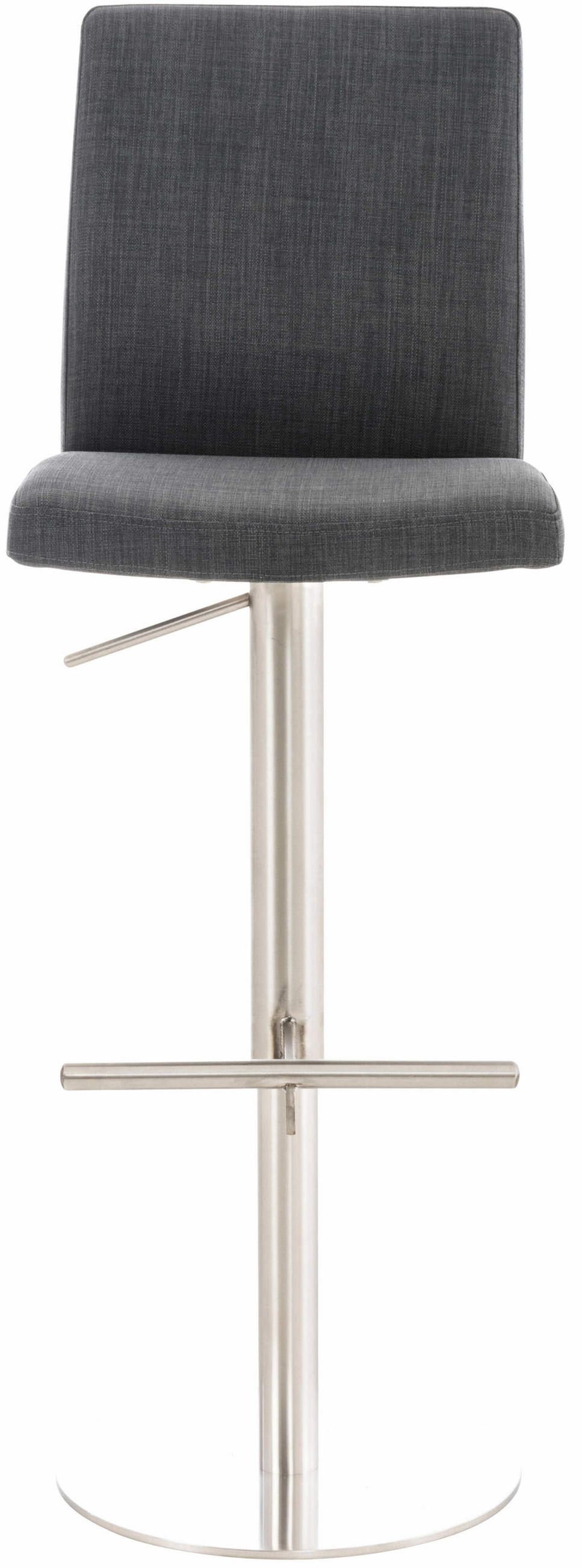 BARHOCKER Cathy, Gestell Edelstahl, Stoff Dunkelgrau - Chromfarben/Dunkelgrau, Textil/Metall (40/100/49cm) - TPFLiving