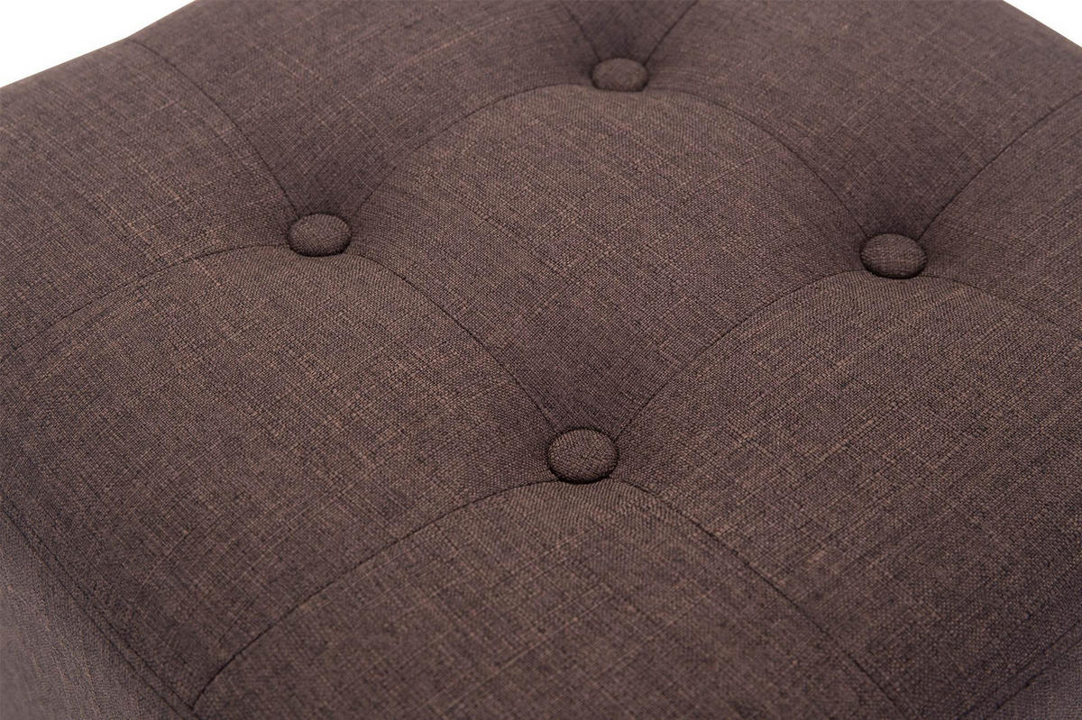 SITZWÜRFEL eckig 45/45/46 cm Stoff braun - Naturfarben/Braun, Holz/Textil (45/46/45cm) - CLP