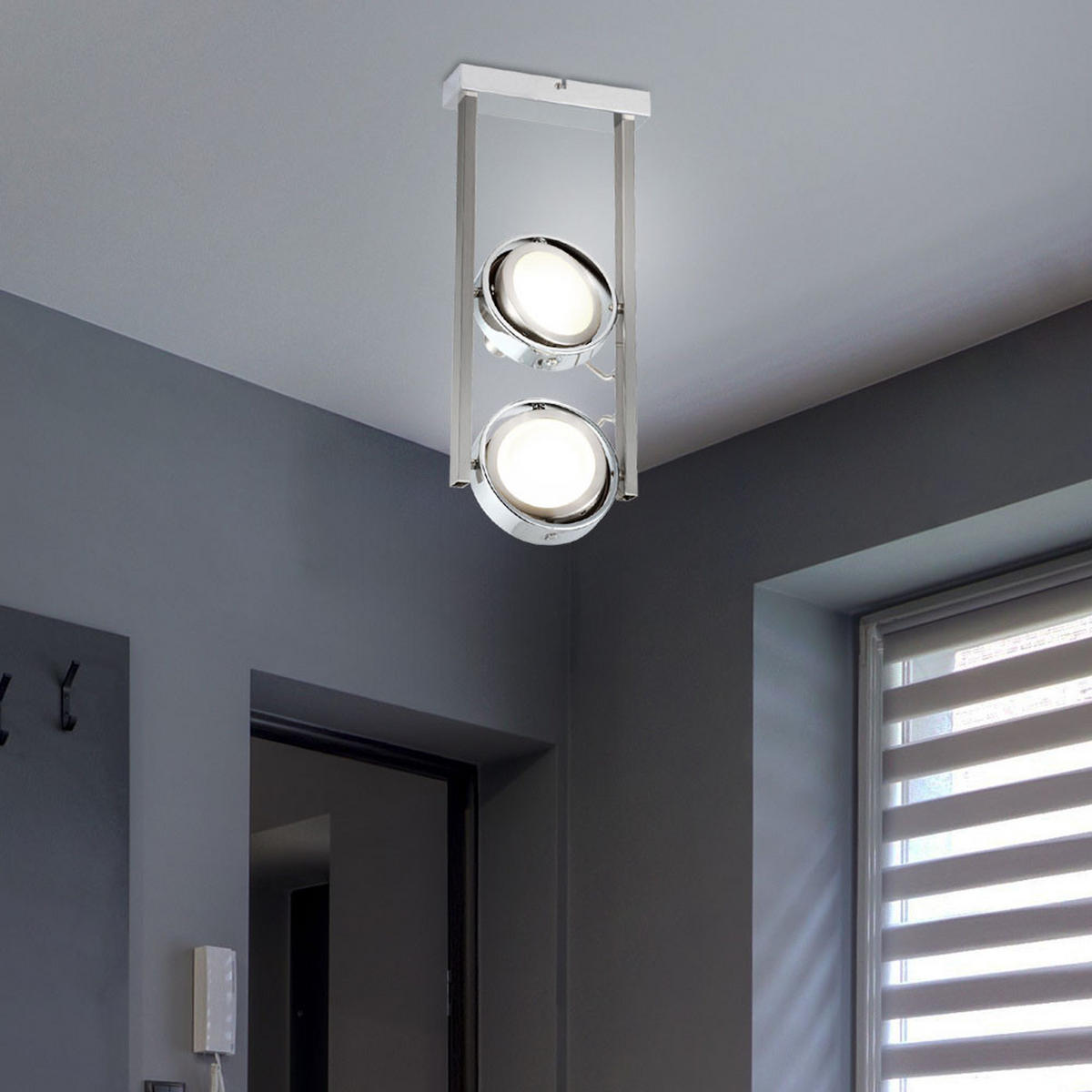 LED DECKENLEUCHTE BARONI Silber matt - Silberfarben, Glas (19.5/19.5/40cm) - Globo Lighting