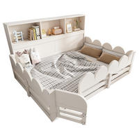 KINDERBODENBETT 140x190 cm in Weiß mit Rausfallschutz, Tür und Regal - Weiß, Holz (140/190cm) - IVMEU