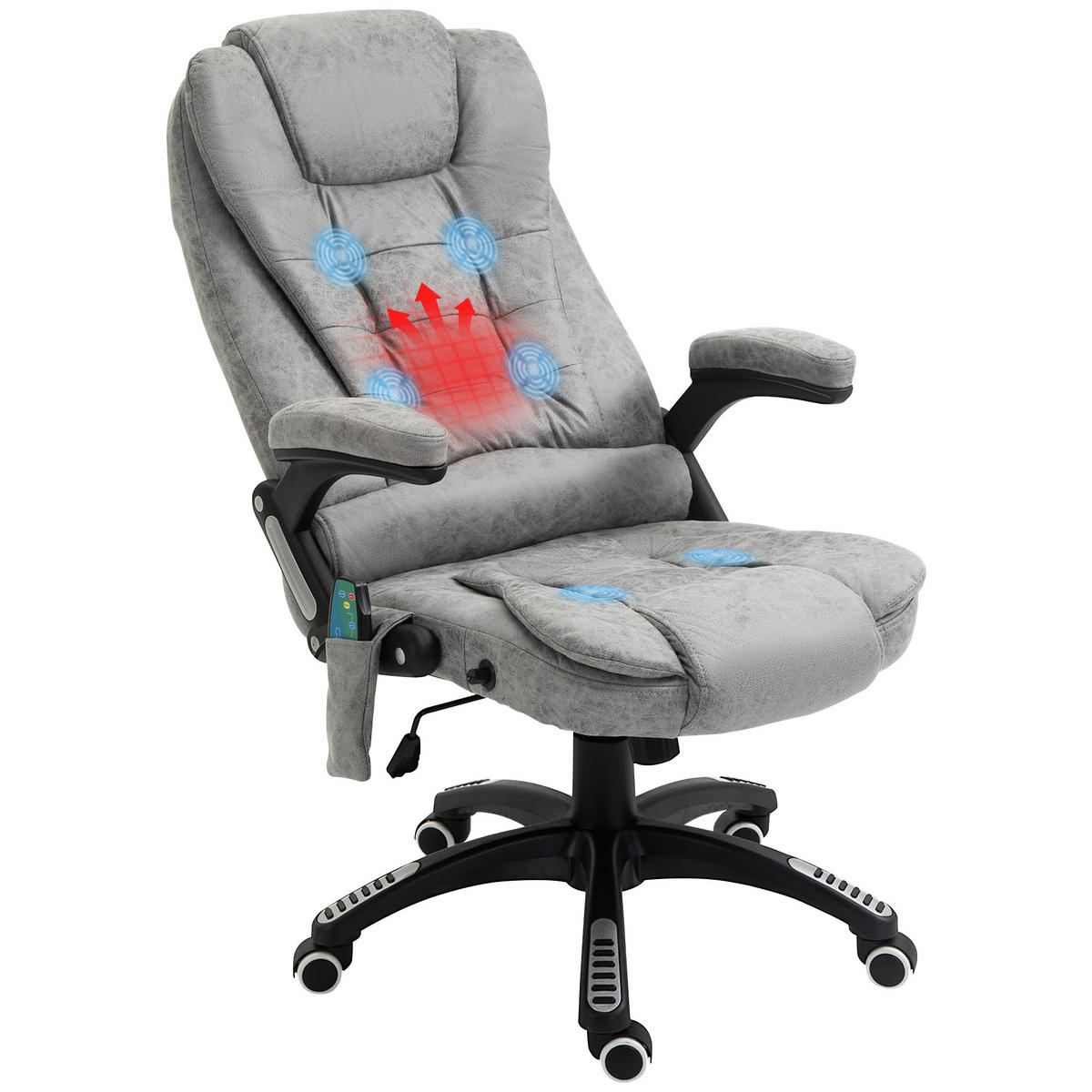 CHEFSESSEL DE-05012 Massage- & Wärmefunktion in Grau - Grau, Kunststoff (74/116/67cm) - ComfortXL