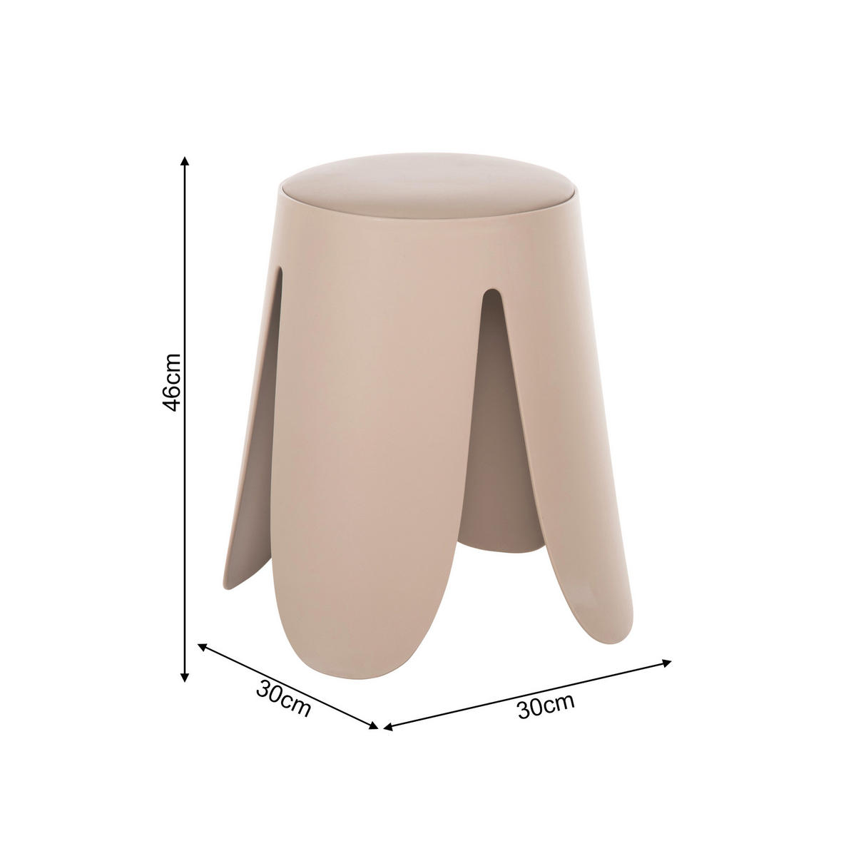 HOCKER 2-teilig Rosa - Pink/Weiß, Kunststoff (30/46/30cm) - Mobili Rebecca