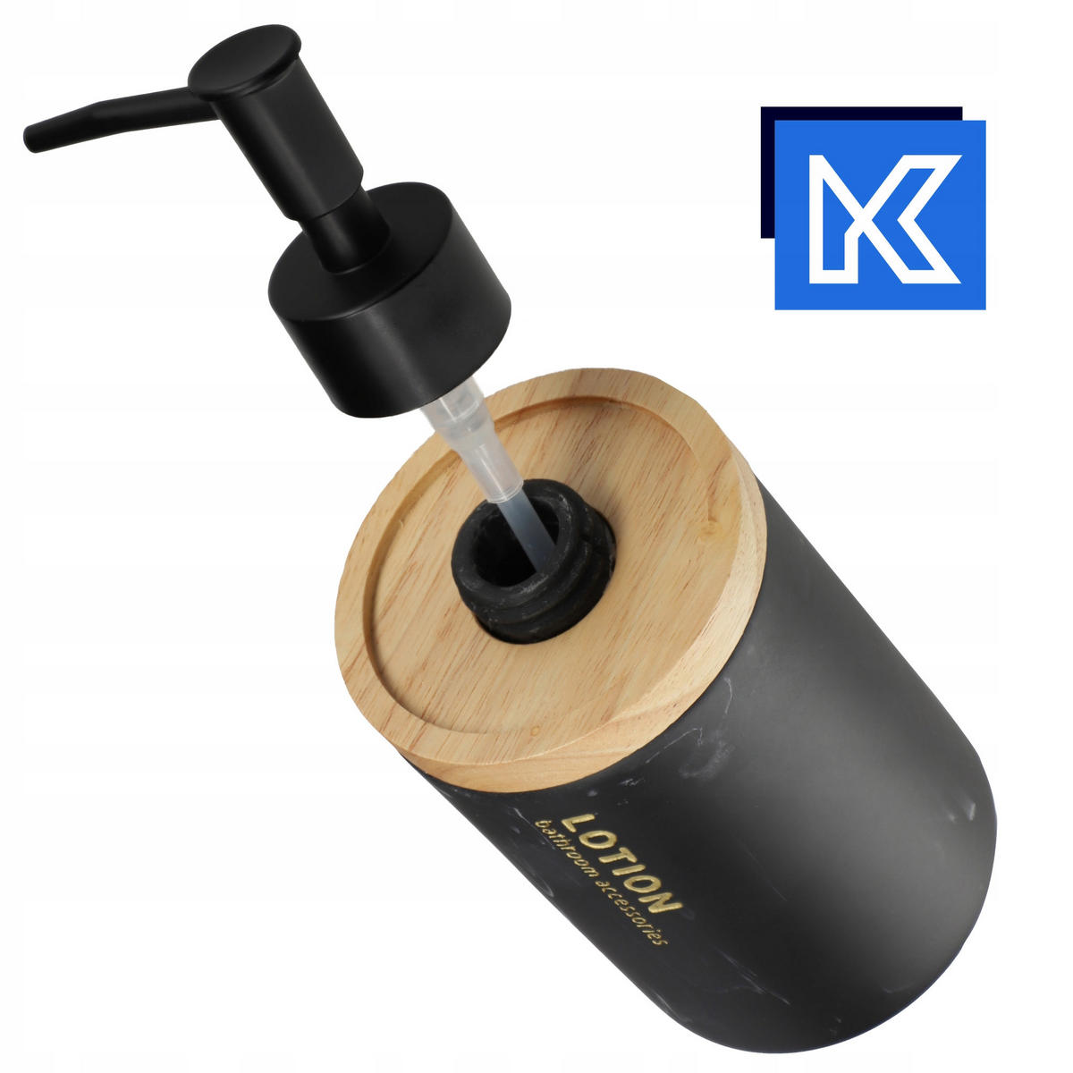 SEIFENSPENDER schwarz - Schwarz, Kunststoff (8/18cm) - KADAX