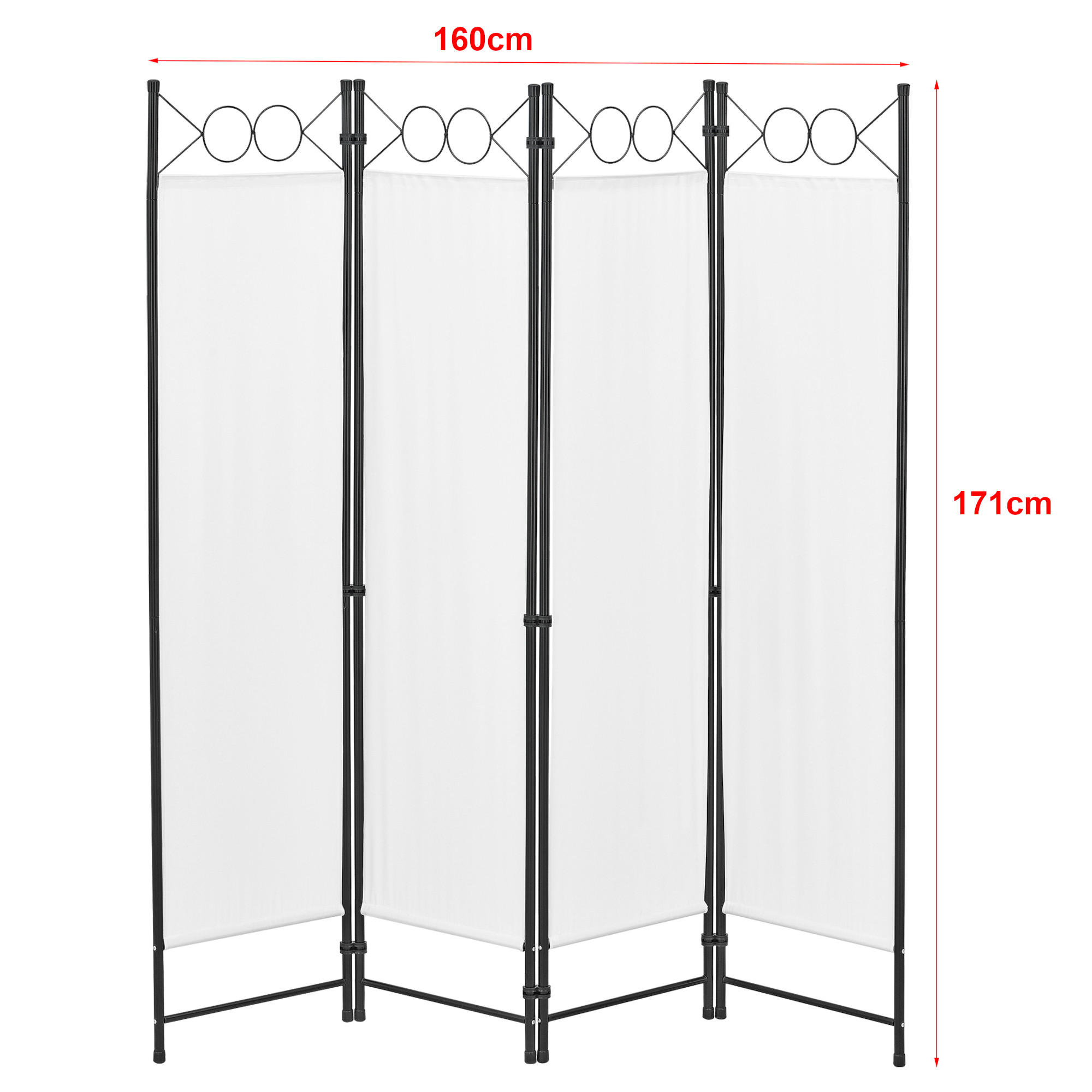 SICHTSCHUTZ Saragossa - Weiß, Textil/Metall (160/2cm) - [en.casa]