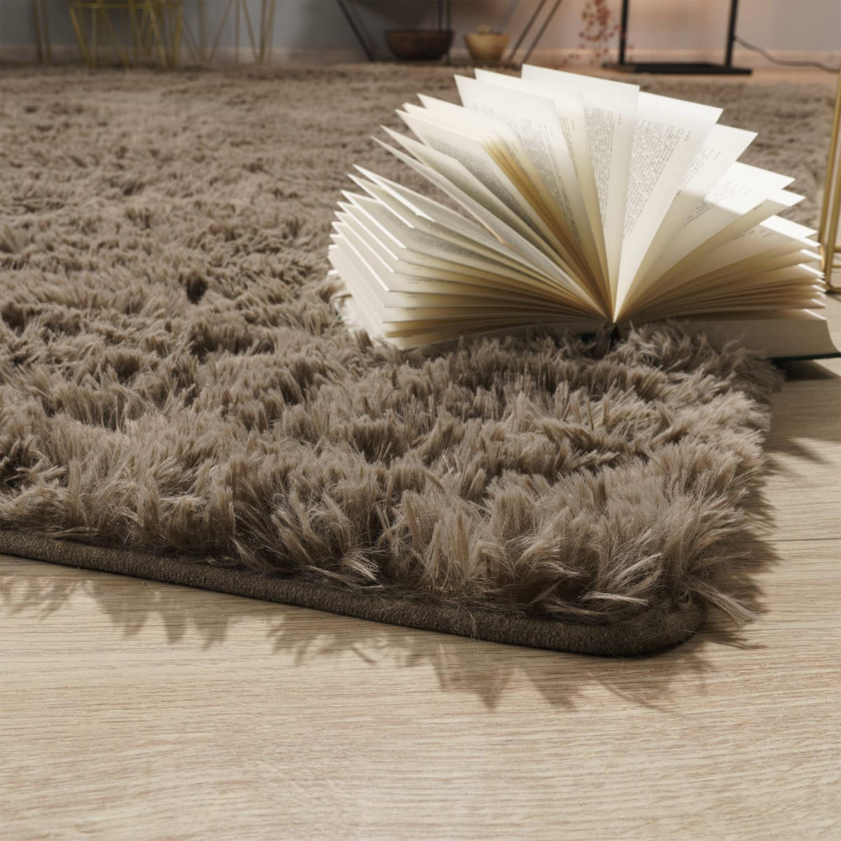 HOCHFLORTEPPICH Taupe 140 x 200 cm - Taupe, Kunststoff (140/200cm) - TT Home