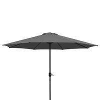 MARKTSCHIRM Macclesfield - grauer Gartenschirm für 300cm Sonnenschutz mit Kurbel und Knick - BxTxH: 300x300x240 cm - Grau, Metall (300/300cm) - TPFGarden