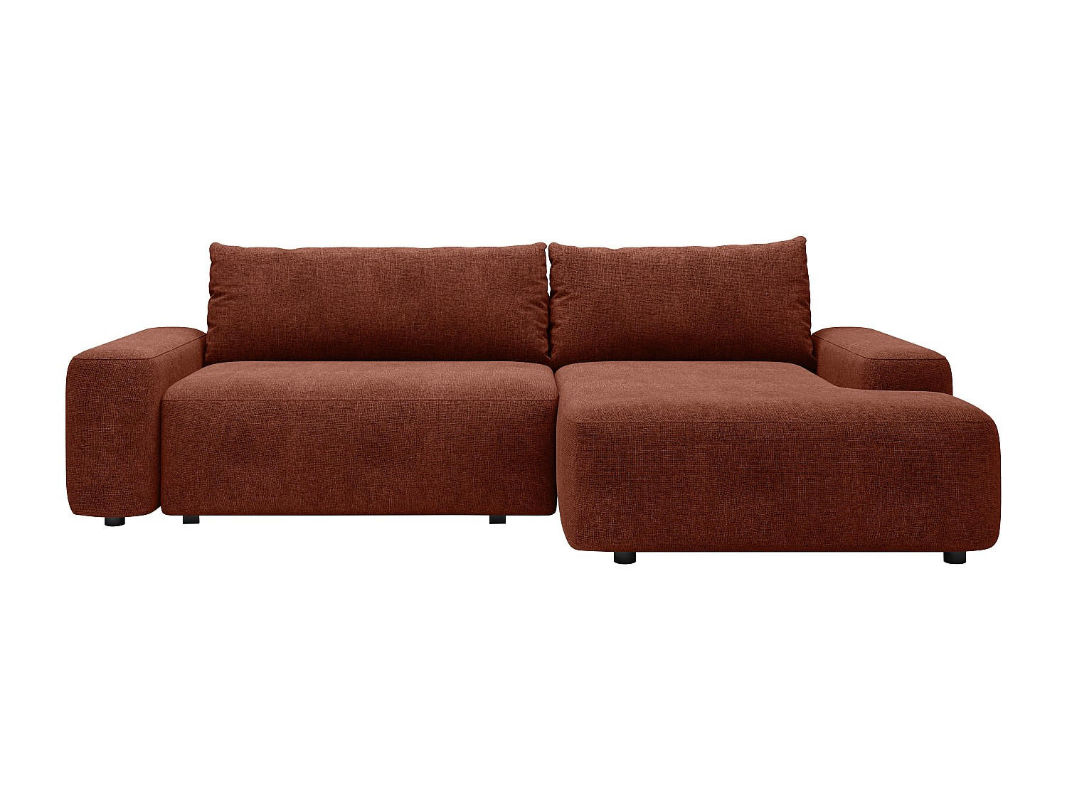 SCHLAFSOFA - 4 Personen - Stoff - Terracotta - - Terracotta, Textil (264/87/162cm) - Vente-Unique