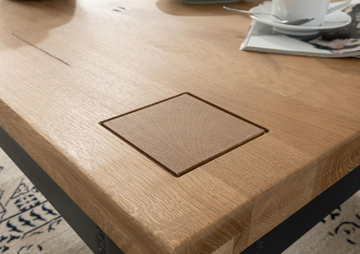 COUCHTISCH Wildeiche 90x90x45 natur geölt VILLANDERS #129 - Braun, Holz (90/90/45cm) - Massivmoebel24