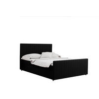 BOXBETT mit Bettkasten Matratze Topper LATINO stoff Velvet 200x200 cm Schwarz H2-Pocket - Schwarz, Holz/Holzwerkstoff (200/200cm) - Kaiser Möbel