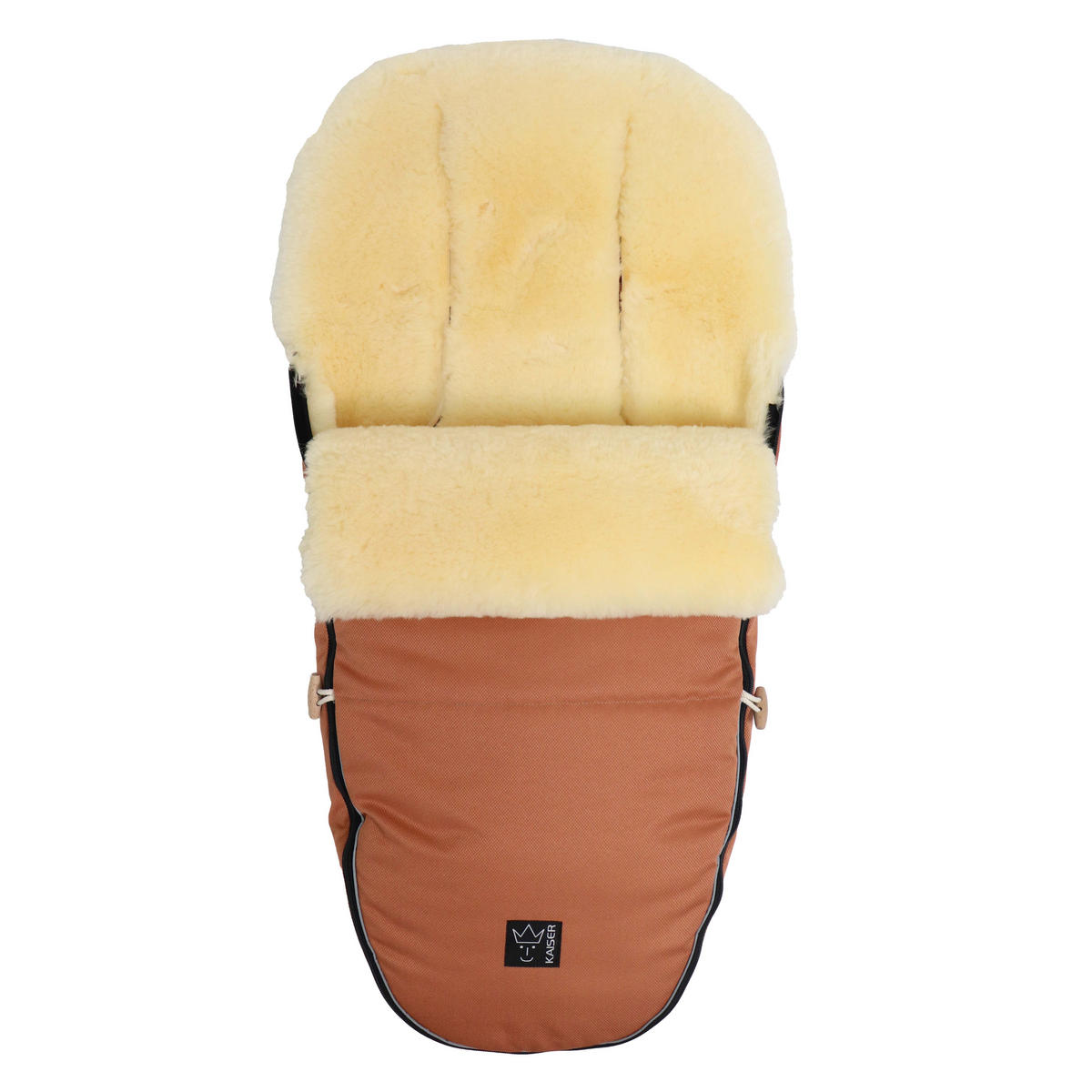LAMMFELL-FUSSSACK Love the Nature, coral gold - Orange, Fell (44/95cm) - Kaiserbaby