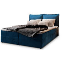 POSTEL BOXSPRING LENTE 160x200 cm, s matrací a úložným prostorem, modrá - modrá, kompozitní dřevo/textil (160/200cm) - MASSENO