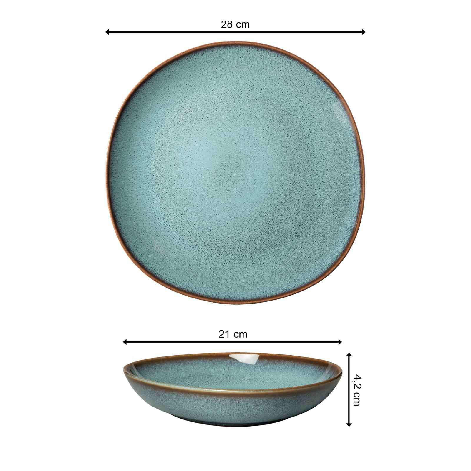 TAFEL-SET Lave Glacé 4er Set - Türkis, Keramik (1/1/1cm) - like.Villeroy & Boch