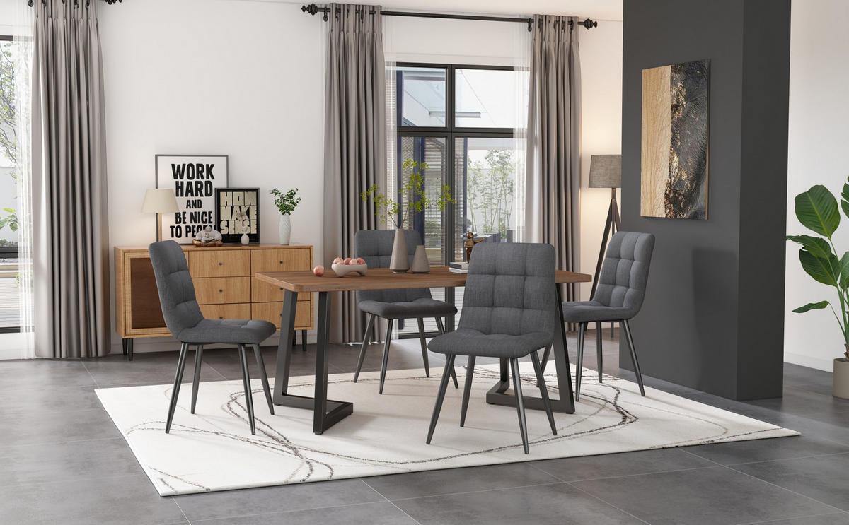 JÍDELNÍ stůl 117/68 cm, MDF, černá/ořechová - hnědá, kompozitní dřevo (117/68/75cm) - BEAOK