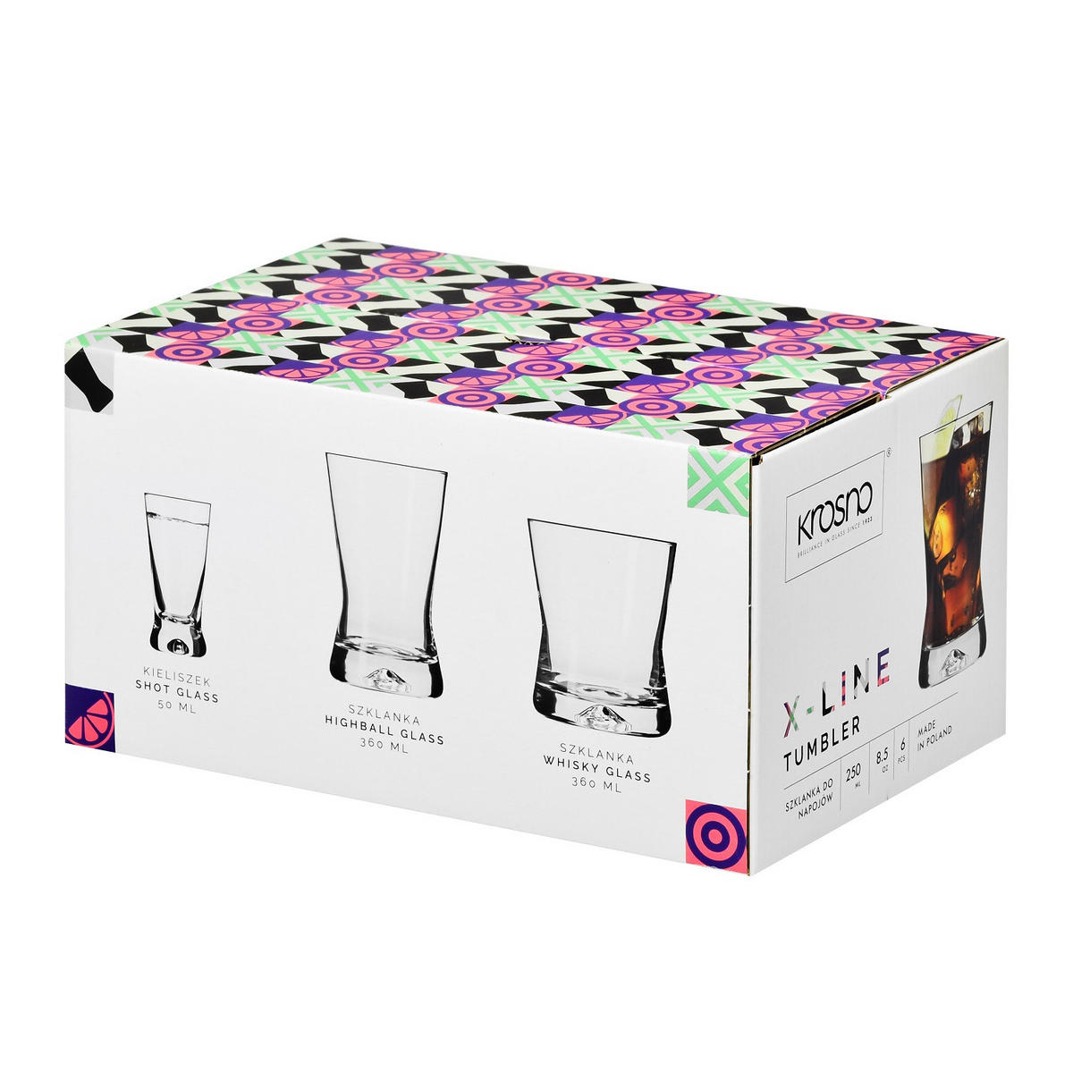 WASSERGLÄSER X-Line, 6er-Set, 200 ml - Transparent, Glas (0.2L) - Krosno Glass