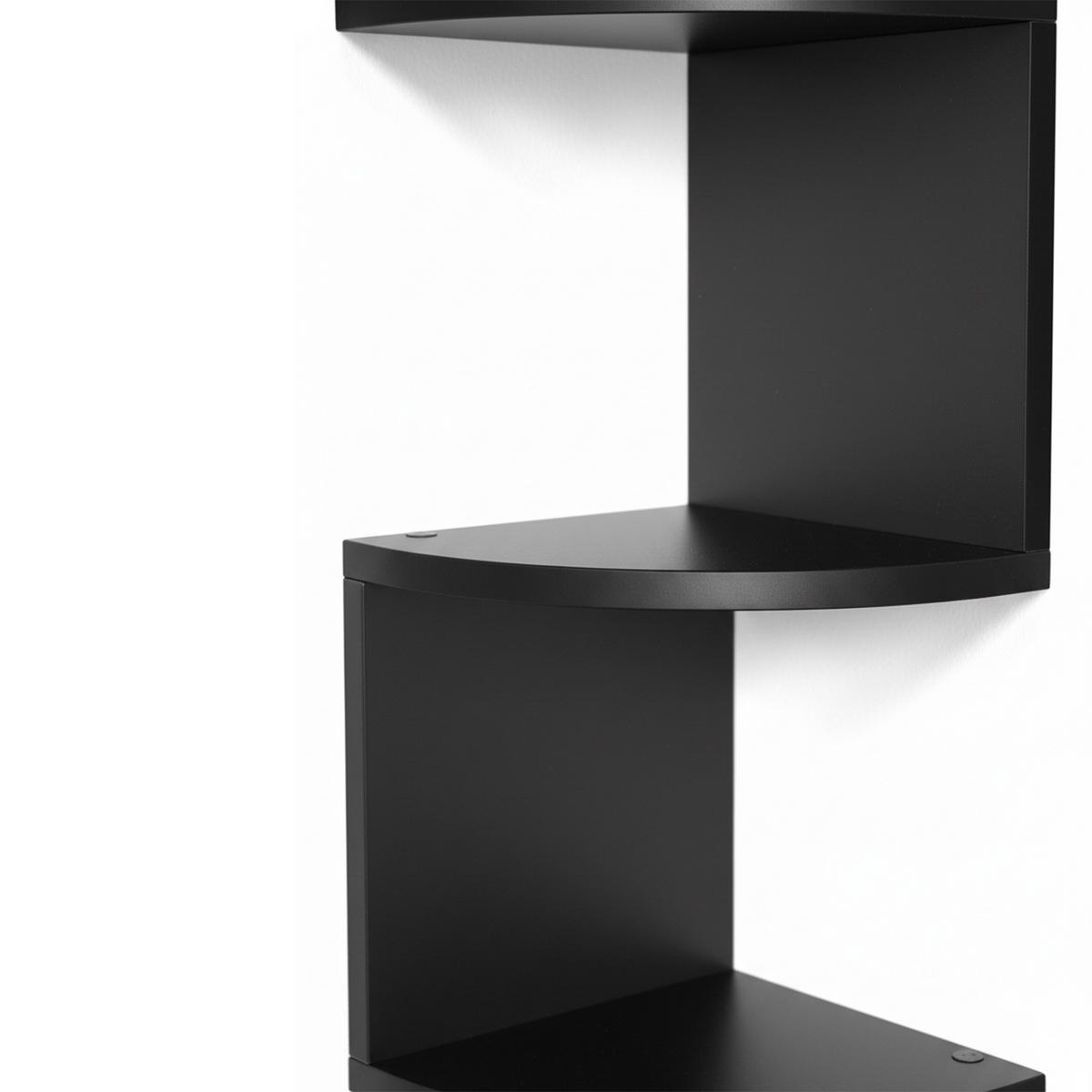 ROHOVÝ reg. - čierna, kompozitné drevo (20/125/20cm) - Relaxdays