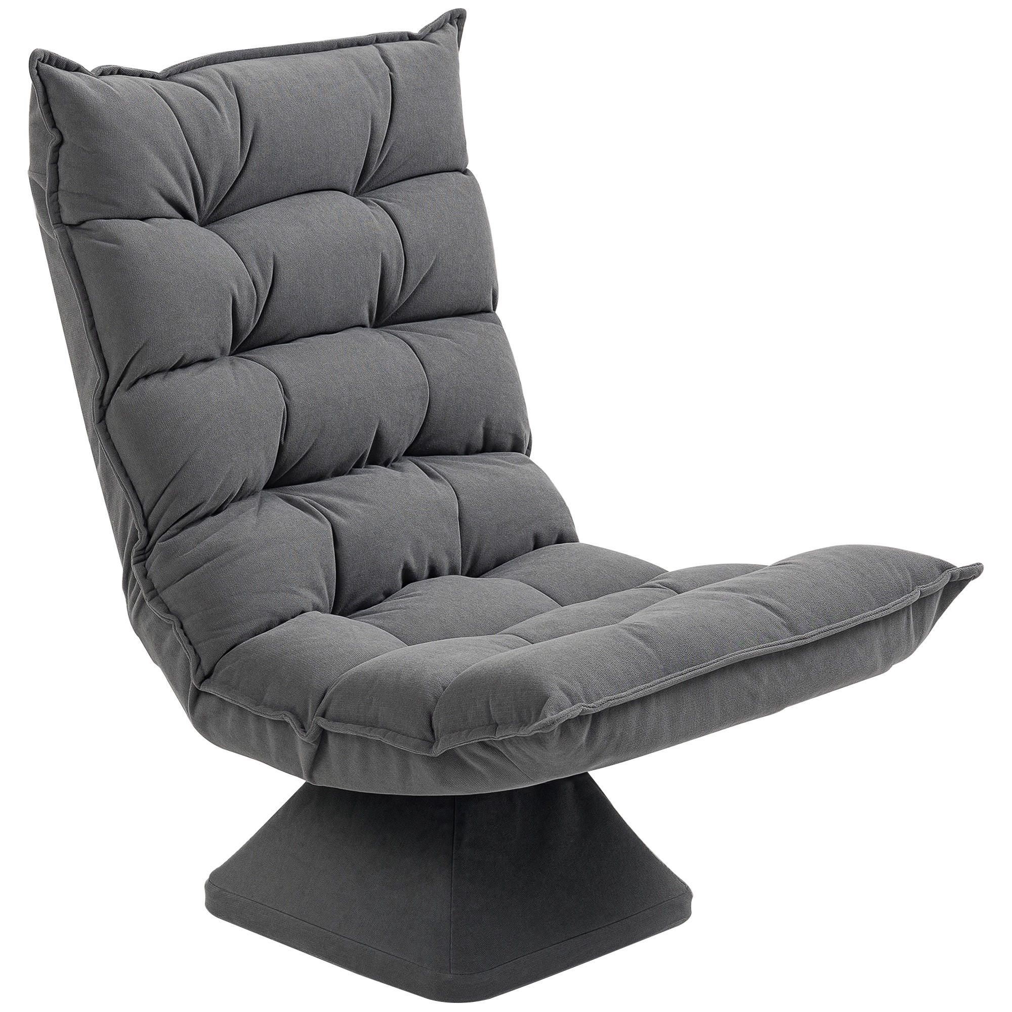RELAXSESSEL DE-06622 drehbar, 5-fach verstellbare Rückenlehne Grau - Grau, Leder/Metall (70/95/62cm) - ComfortXL