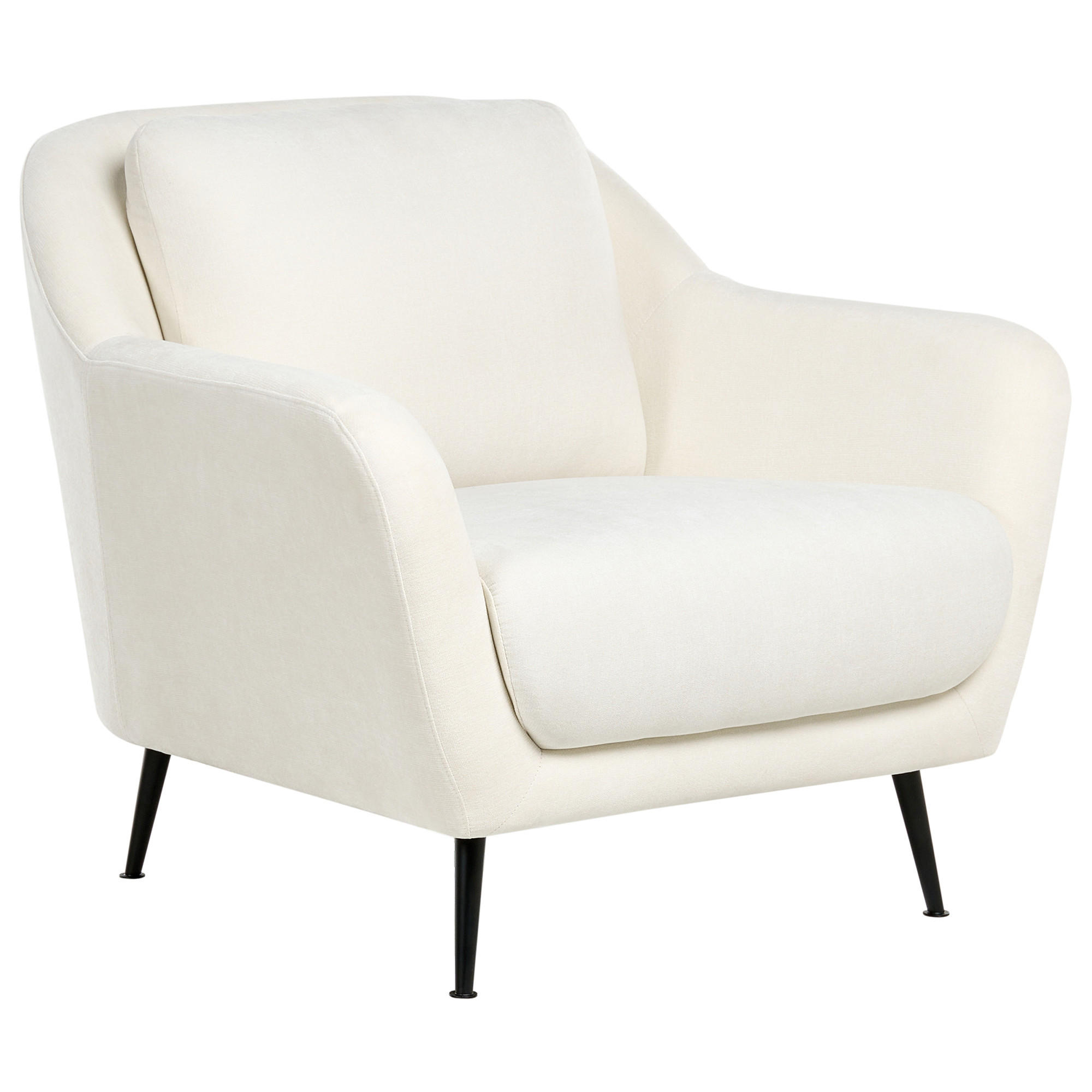 SESSEL Chenillegewebe Weiß Eiby - Weiß, Textil (84/80/90cm) - Beliani