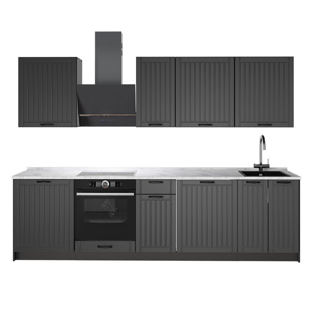KÖK Fame-Line, Mörkgrå/antracit, 280 cm AP Marble - Mörkgrå/Antracit, Träbaserade material (280/206.8/60cm) - Vicco