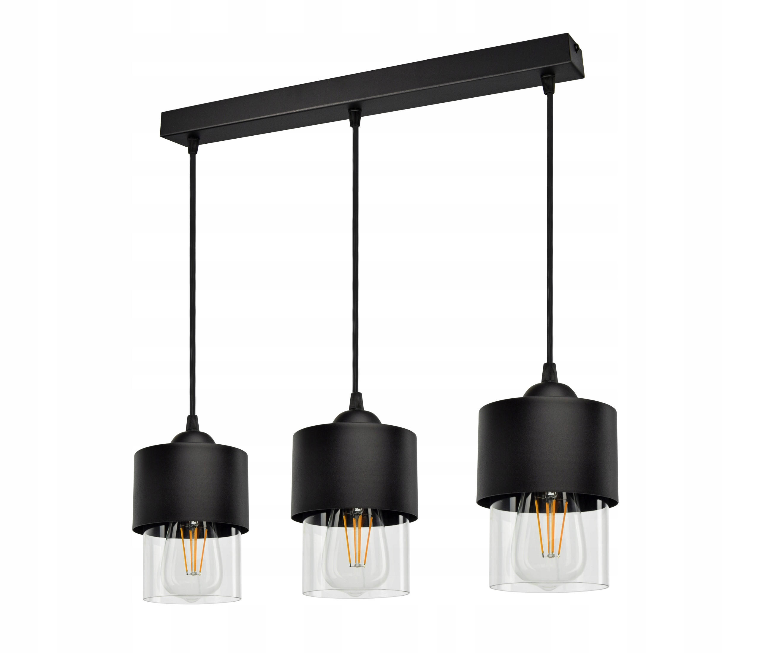 PENDELLEUCHTE Hege - Transparent/Schwarz, Glas/Metall (12/55/80cm) - kiki design