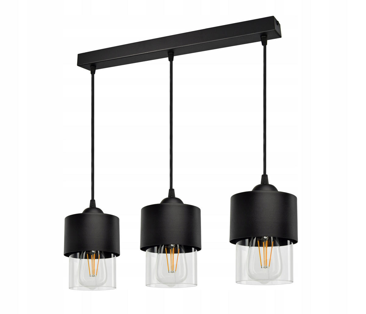 PENDELLEUCHTE Hege - Transparent/Schwarz, Glas/Metall (12/55/80cm) - kiki design