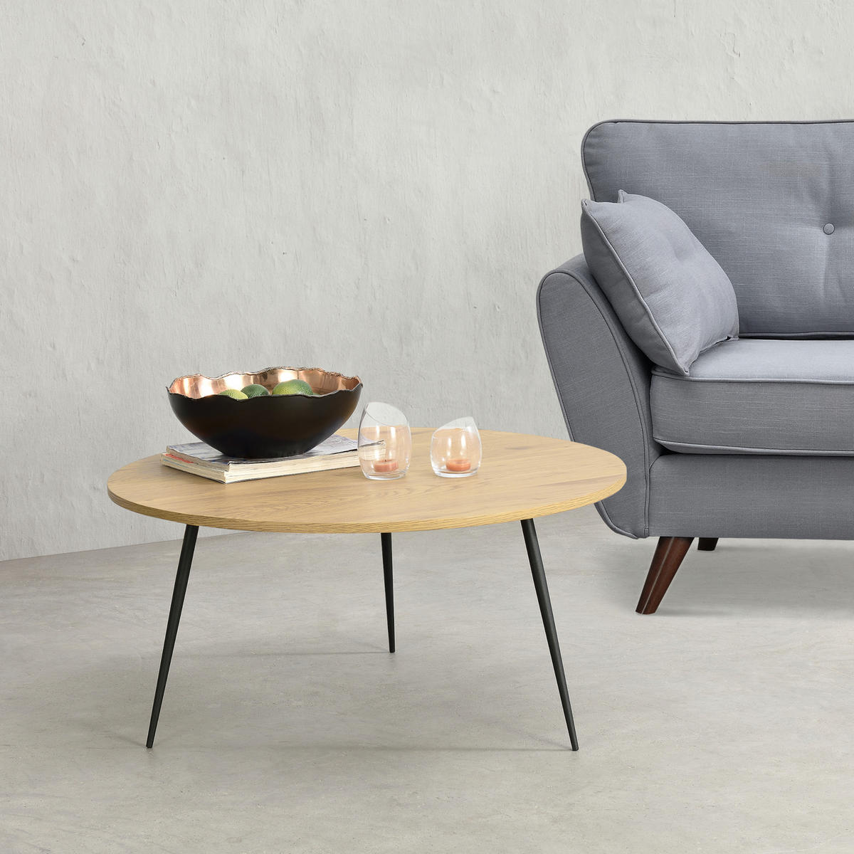 COUCHTISCH Farsund 80/80/40 - Schwarz, Holzwerkstoff (80/80/40cm) - [en.casa]
