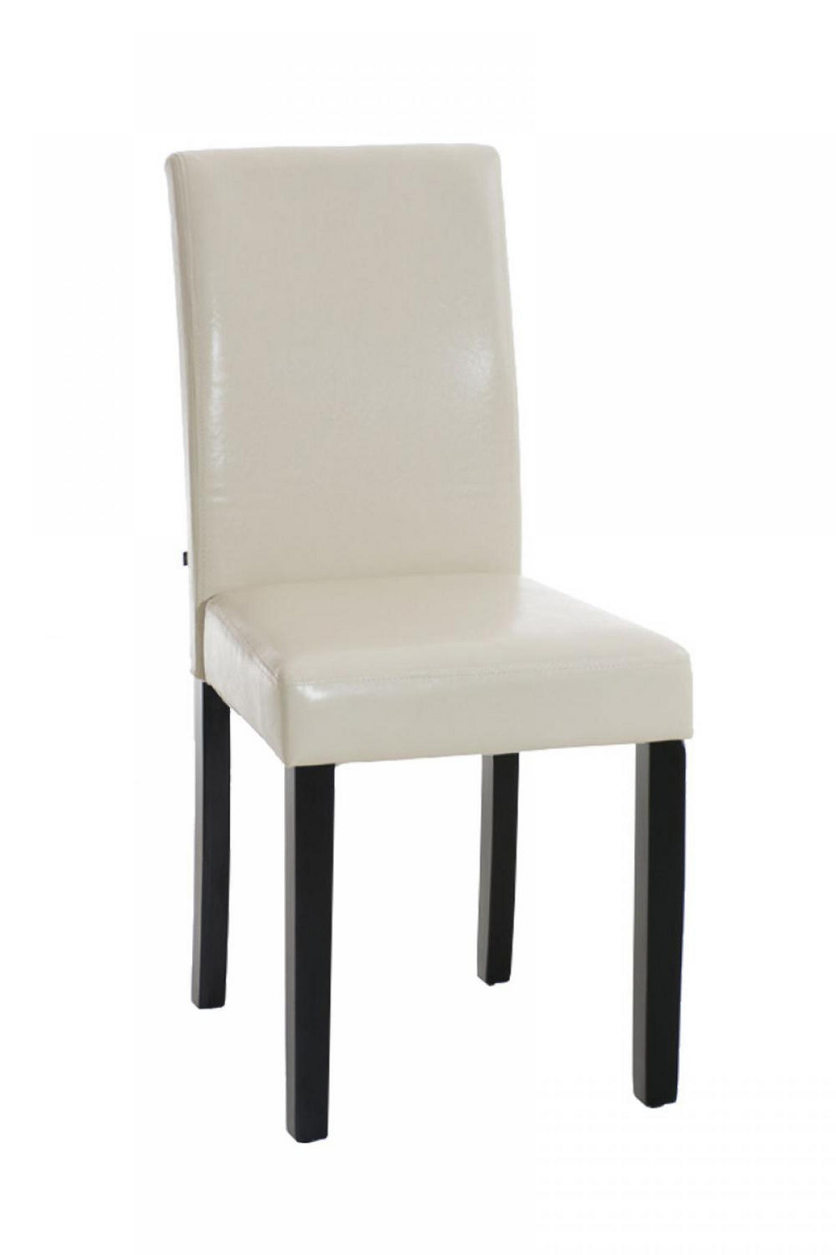 STUHL Lederlook creme - Creme/Schwarz, Holz/Textil (41/91/47cm) - CLP