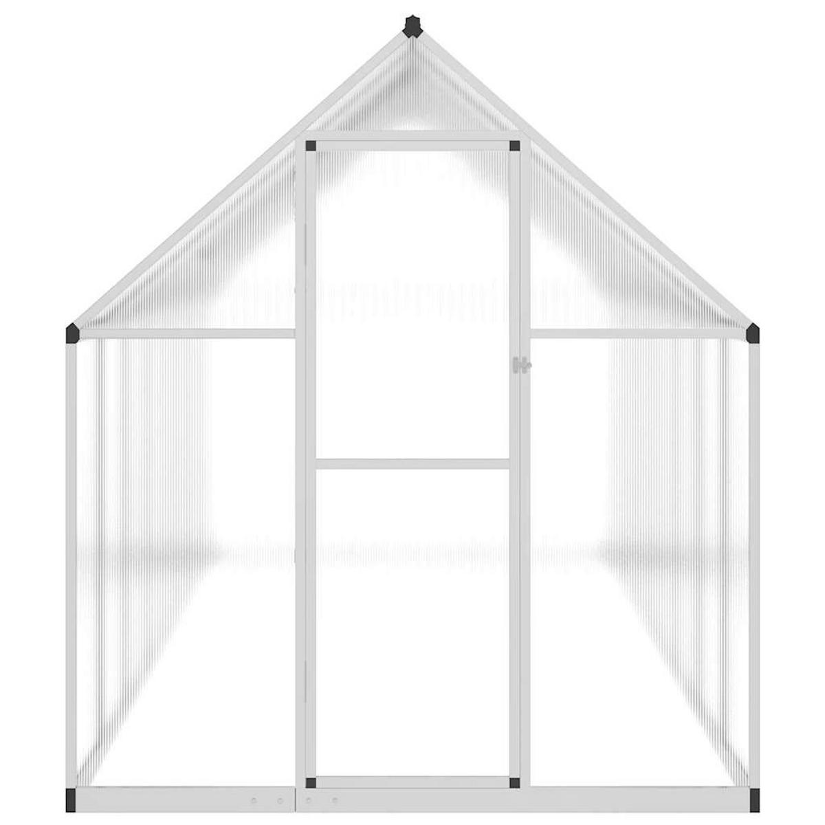 GEWÄCHSHAUS mit Fundamentrahmen Silber 445x169x195cm Aluminimum - Silberfarben, Metall (169/195/445cm)