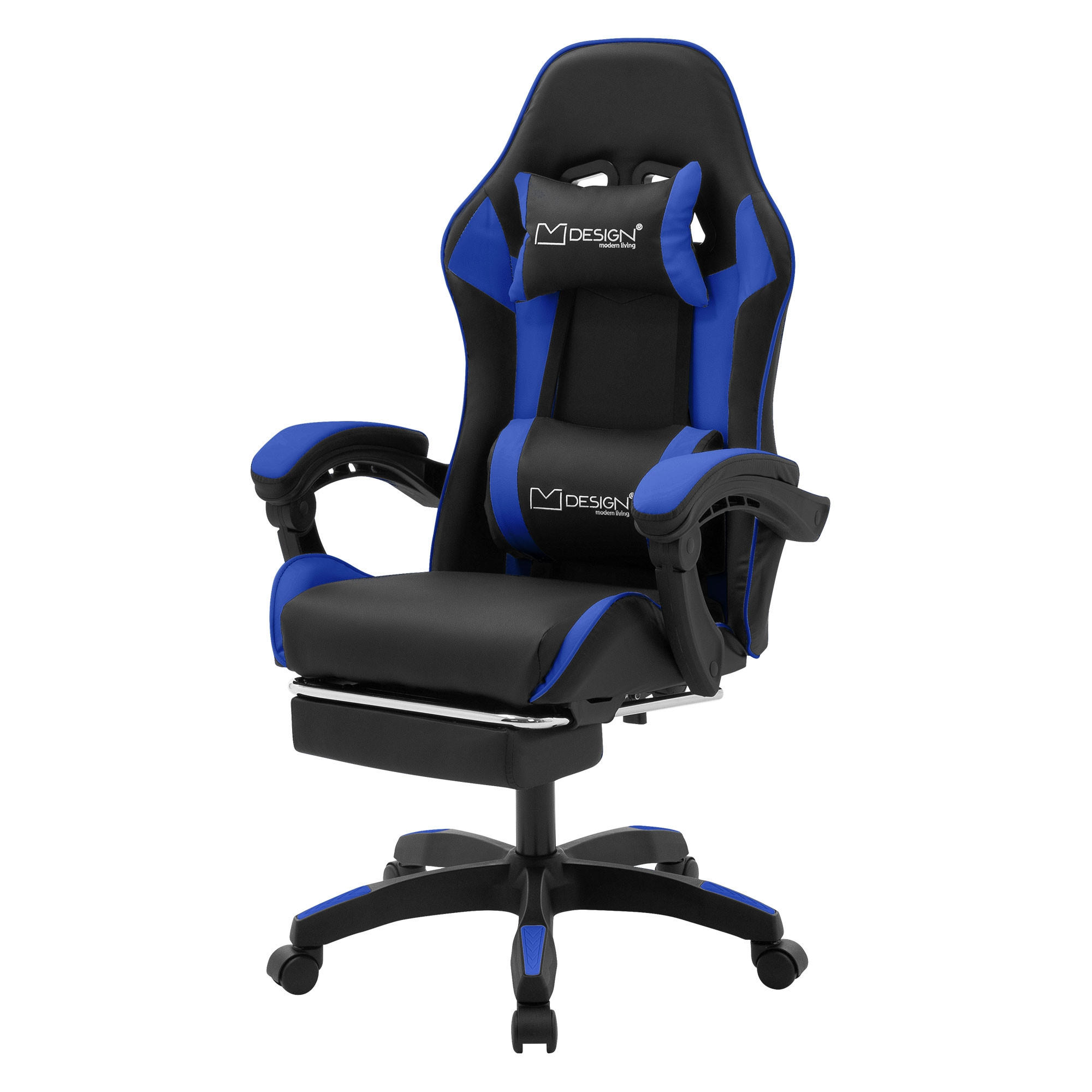 ML-DESIGN HERNÍ židle černá-modrá z umělé kůže