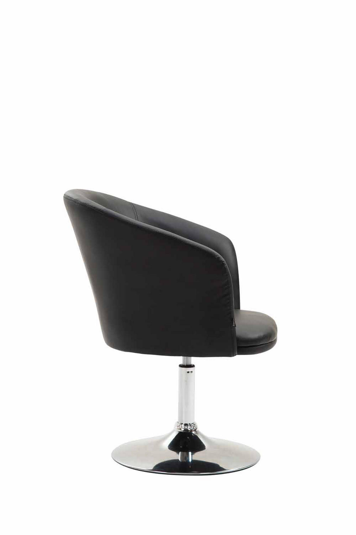 DREHSTUHL Lederlook schwarz - Chromfarben/Schwarz, Textil/Metall (66/81/61cm) - CLP