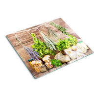 GLASPLATTE 60x52 cm Kräuterschnur - Grün, Glas (60/0.4/52cm) - TULUP