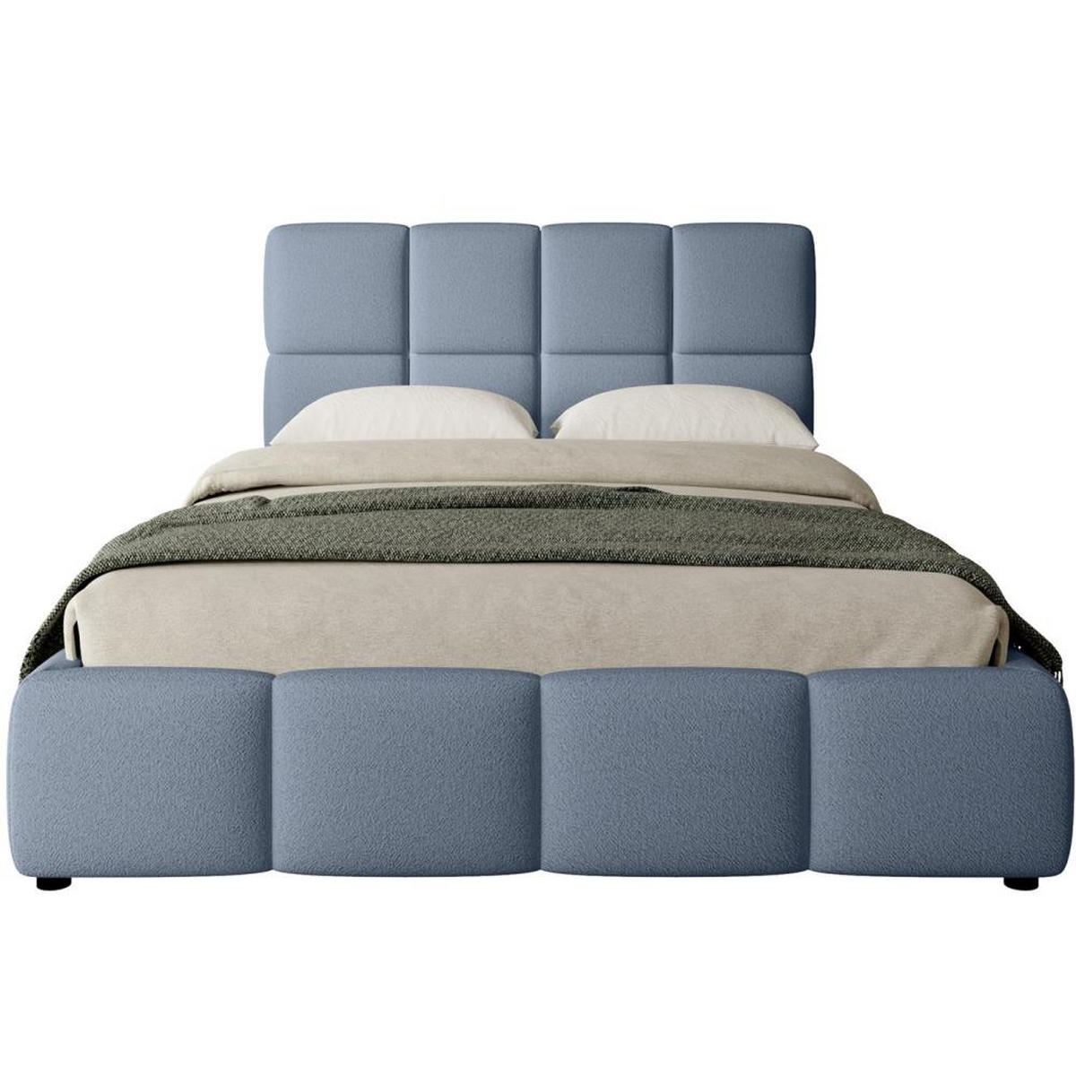 POLSTERBETT Nostro mit Bettkasten 180x200 cm hellblau - Schwarz/Hellblau, Textil (180/200cm) - Beautysofa