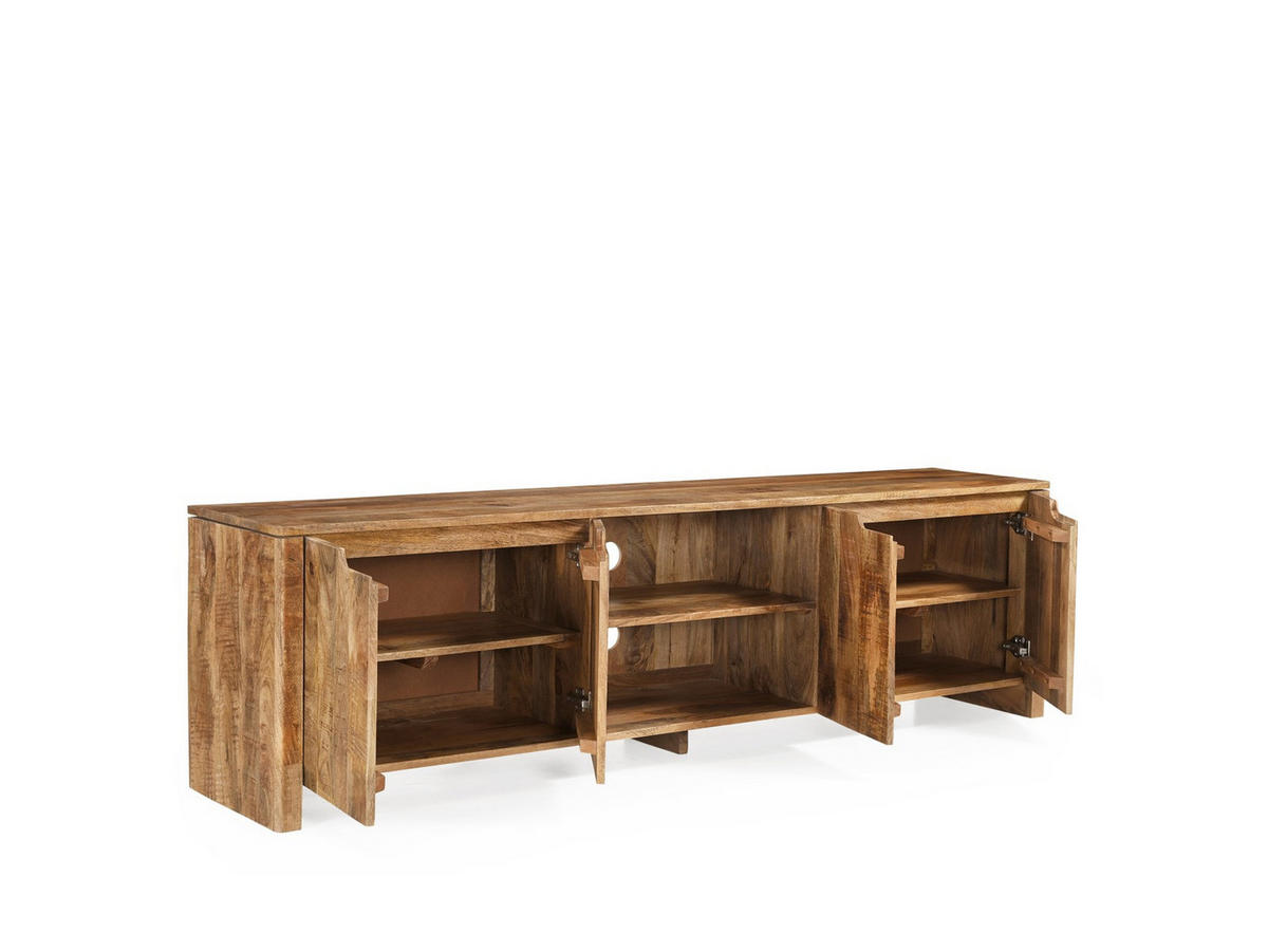 TV Board Sophie Mangoholz 200 cm / 40 cm Natur - Naturfarben, Holz (200/55/40cm) - Villa Möbel
