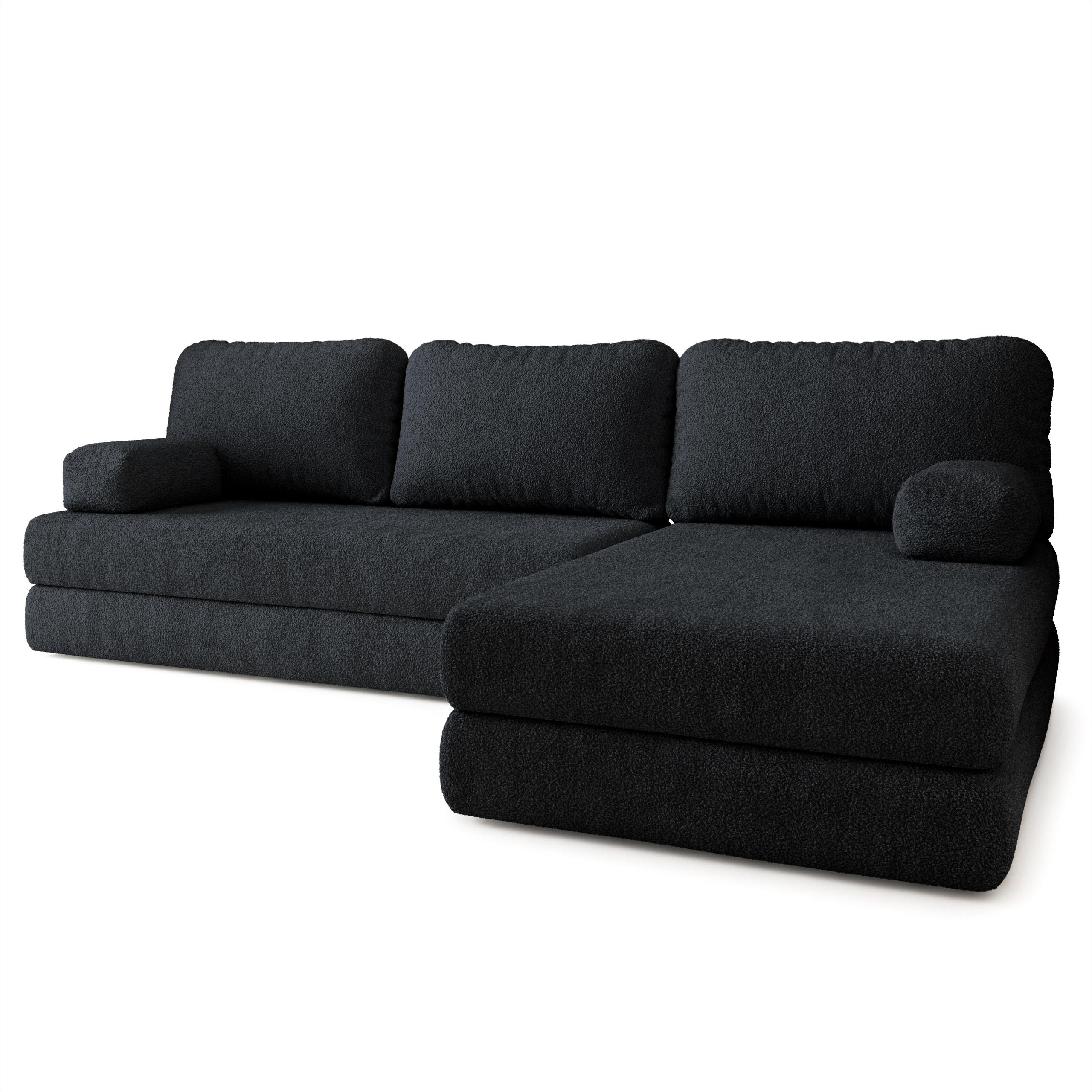 Masseno Ecksofa Schwarz 270x160 cm