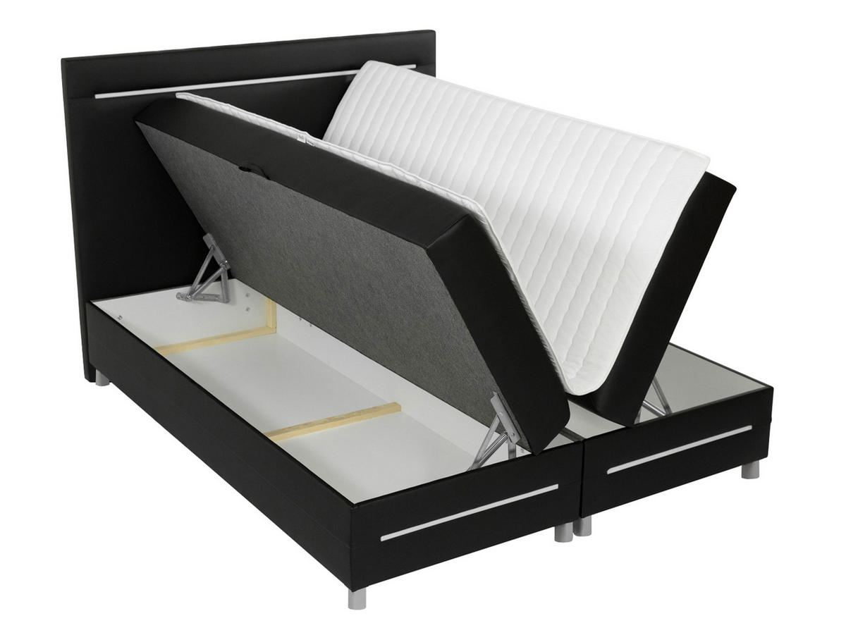 BOXBETT Enter LED - Hellgrau, Holz (180/200cm) - MIRJAN24