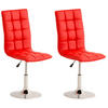 DREHSTUHL 2er Set Lederlook rot - Chromfarben/Rot, Textil/Metall (43/90/56cm) - CLP