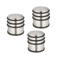 TÜRSTOPPER Silber Schwarz 3er-Set Edelstahl - Silberfarben, Kunststoff/Metall (7/7cm) - Relaxdays