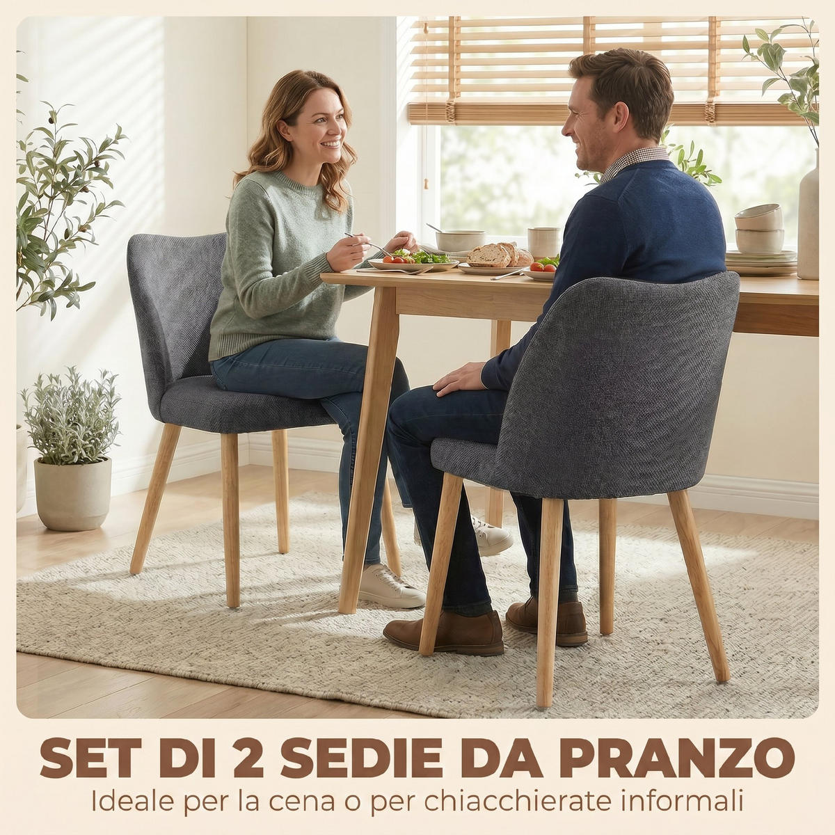 STÜHLE Grau 2 Stück - Grau, Textil (46/76/52cm) - GiPP