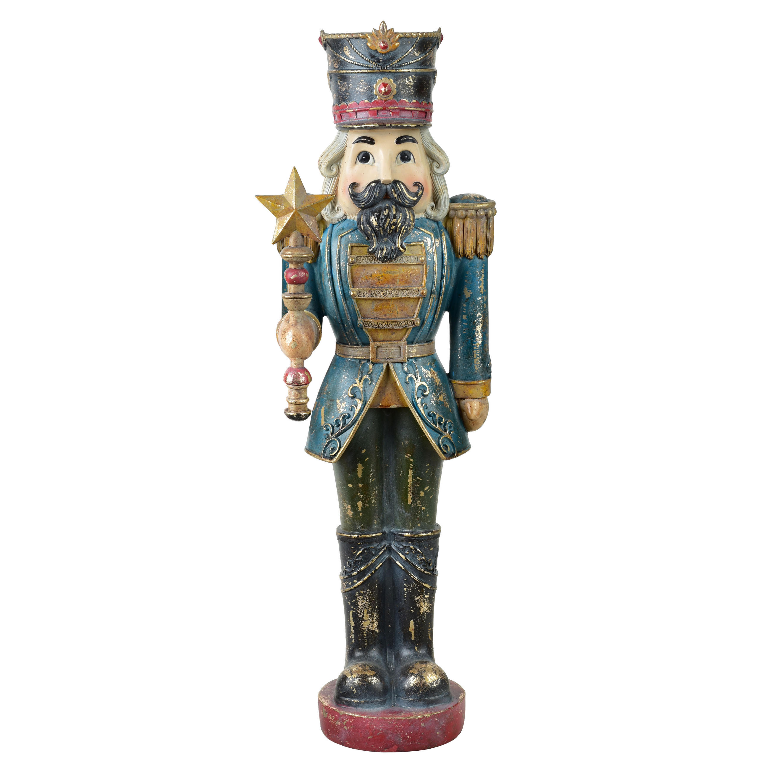 NUSSKNACKER SANTA LILA Polyresin - Türkis, Kunststoff (18/62/23cm) - Mondex