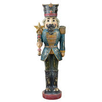 NUSSKNACKER SANTA LILA Polyresin - Türkis, Kunststoff (18/62/23cm) - Mondex