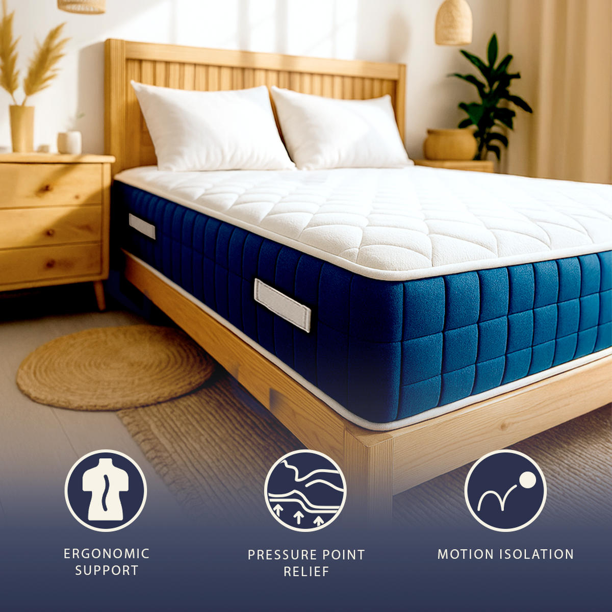 MATRATZE Taschenfederkern Memory 30 cm 90x200 - Weiß, Textil (90/200cm) - The White Stone