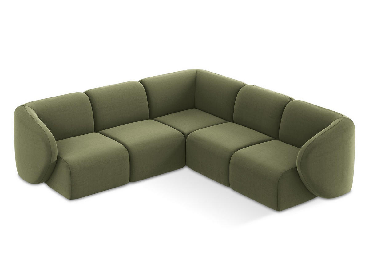 WOHNLANDSCHAFT Bouclé Stoff Grau - Silberfarben/Schwarz, Holzwerkstoff/Kunststoff (325/75/236cm) - Makamii