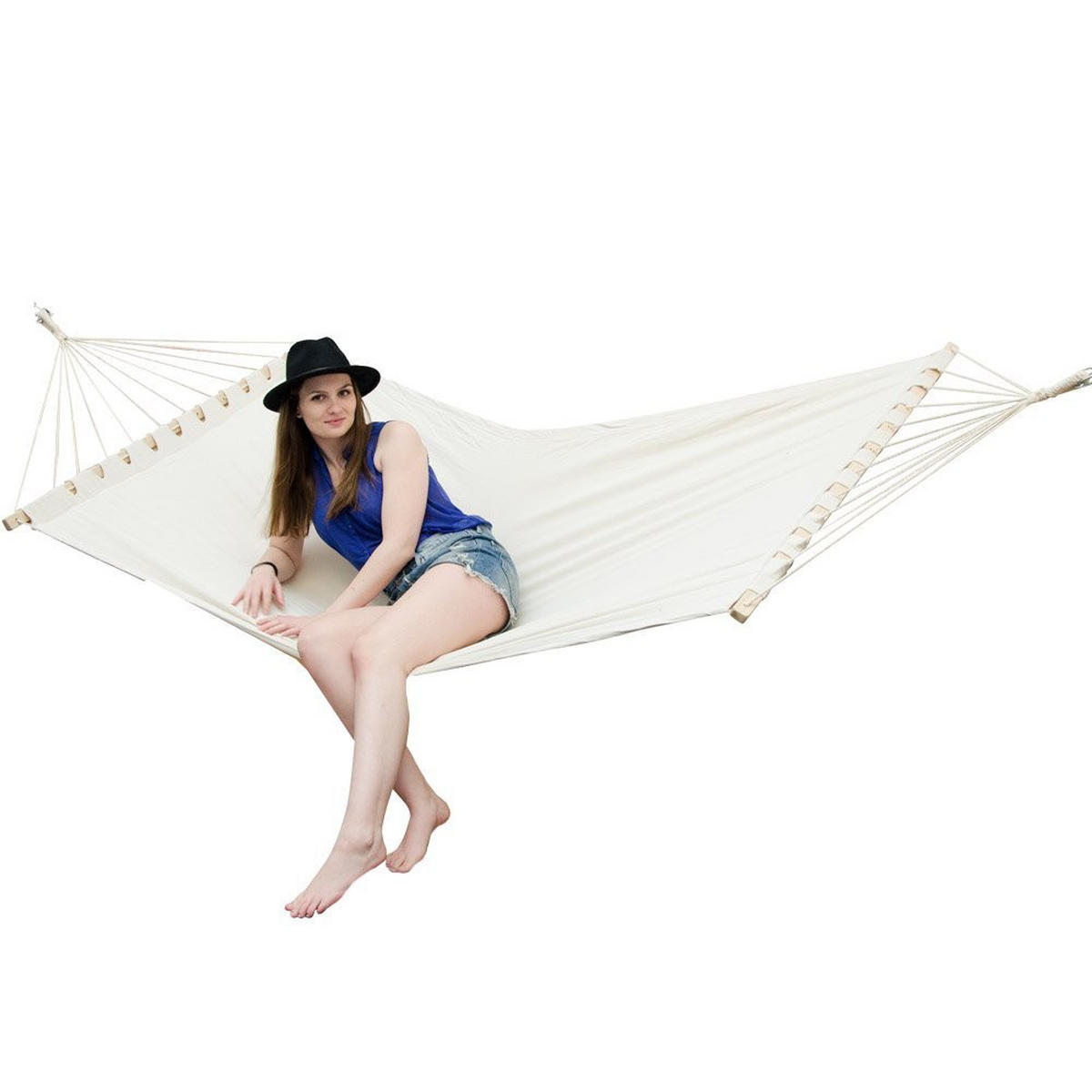 XXL-HÄNGEMATTE für 2 Personen, 285/120 cm, beige - Beige, Textil (120/2.5/185cm) - Amanka