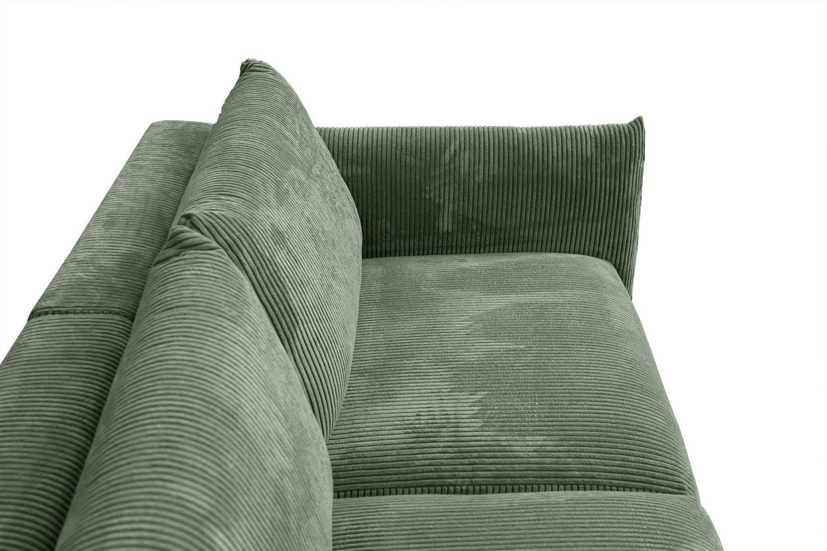 SOFA TAUER 3-Sitzer, mintgrün - Schwarz/Mintgrün, Holzwerkstoff/Kunststoff (112/84/206cm) - Courtois Laville