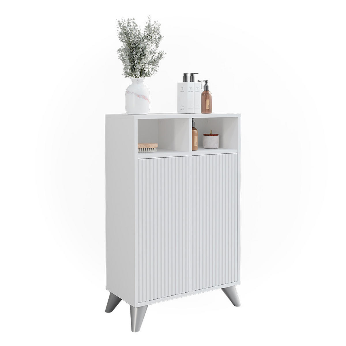 MIDISCHRANK Leano Weiß 60 x 97 cm mit 2 Türen - Weiß, Holzwerkstoff (60/97/30cm) - Vicco