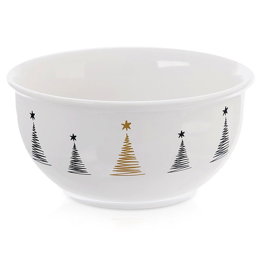 PORZELLANSCHALE Weihnachtsbaum 13,5 cm 560 ml - Weiß, Keramik (13.5/13.5/6.5cm) - Orion 