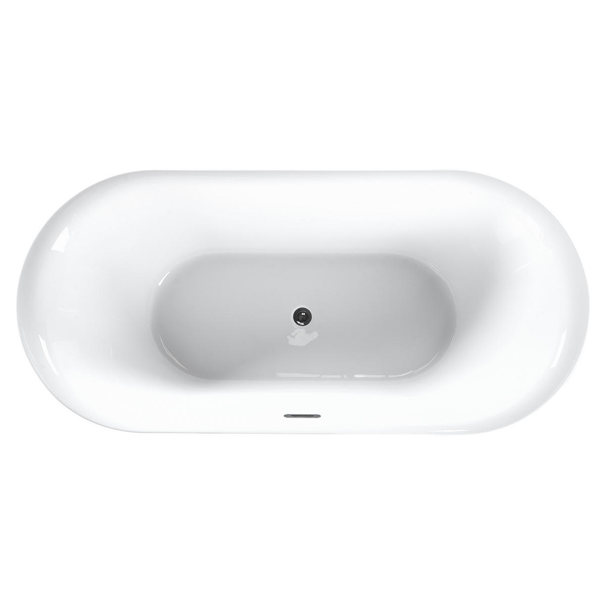 BADEWANNE FREISTEHEND 75x160x58 cm weiß Carrera - Weiß, Kunststoff (75/58/160cm) - Beliani