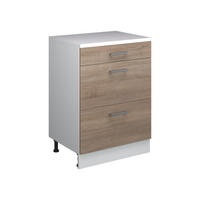 SKRINKA DO PODKROVIA Rion, Sonoma, 60 x 81.6 cm bez sklonu s 3 zásuvkami - dub sonoma, kompozitné drevo (60/83.8/46cm) - Vicco