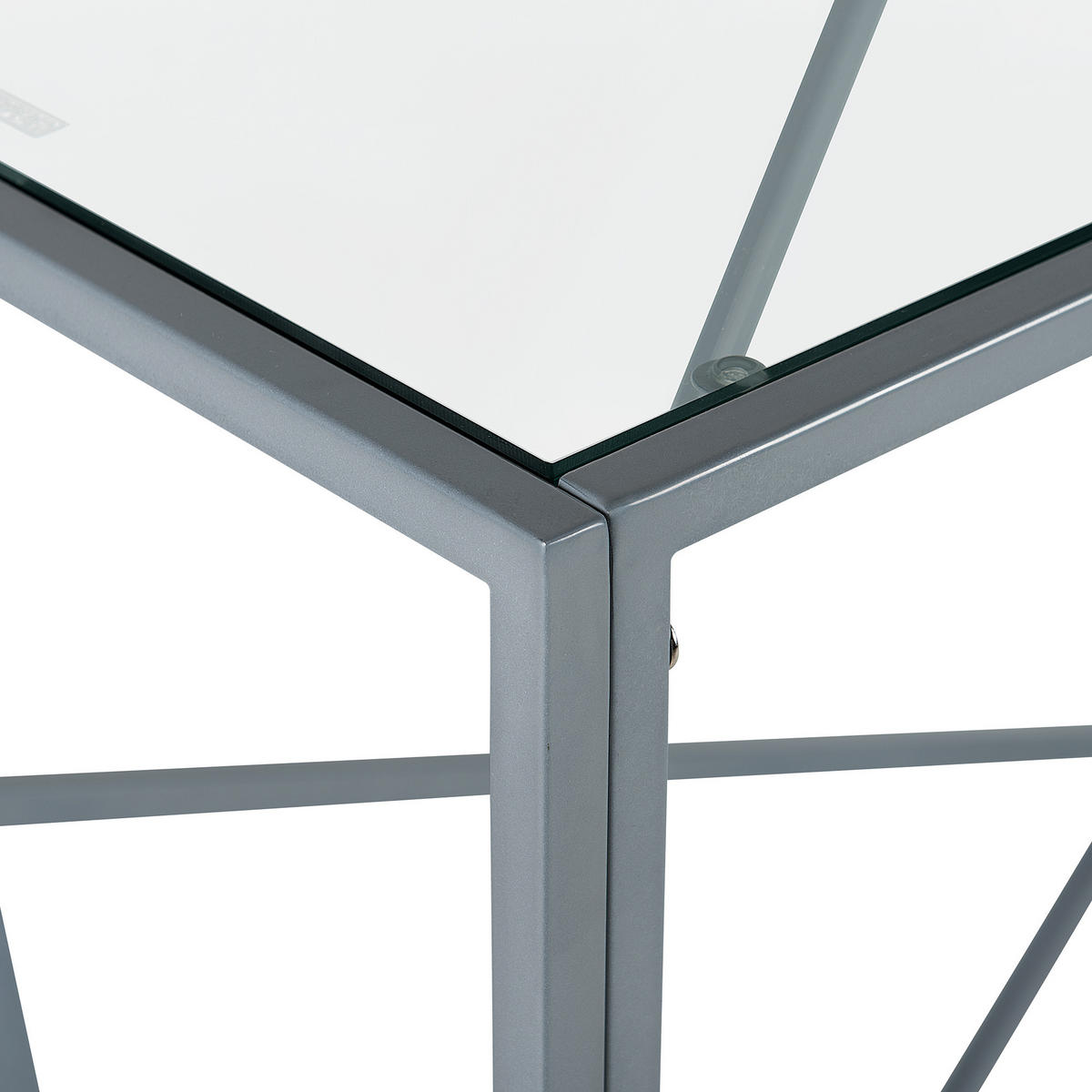 KONSOLENTISCH Glas silber Orland - Transparent/Silberfarben, Glas (40/100/85cm) - Beliani